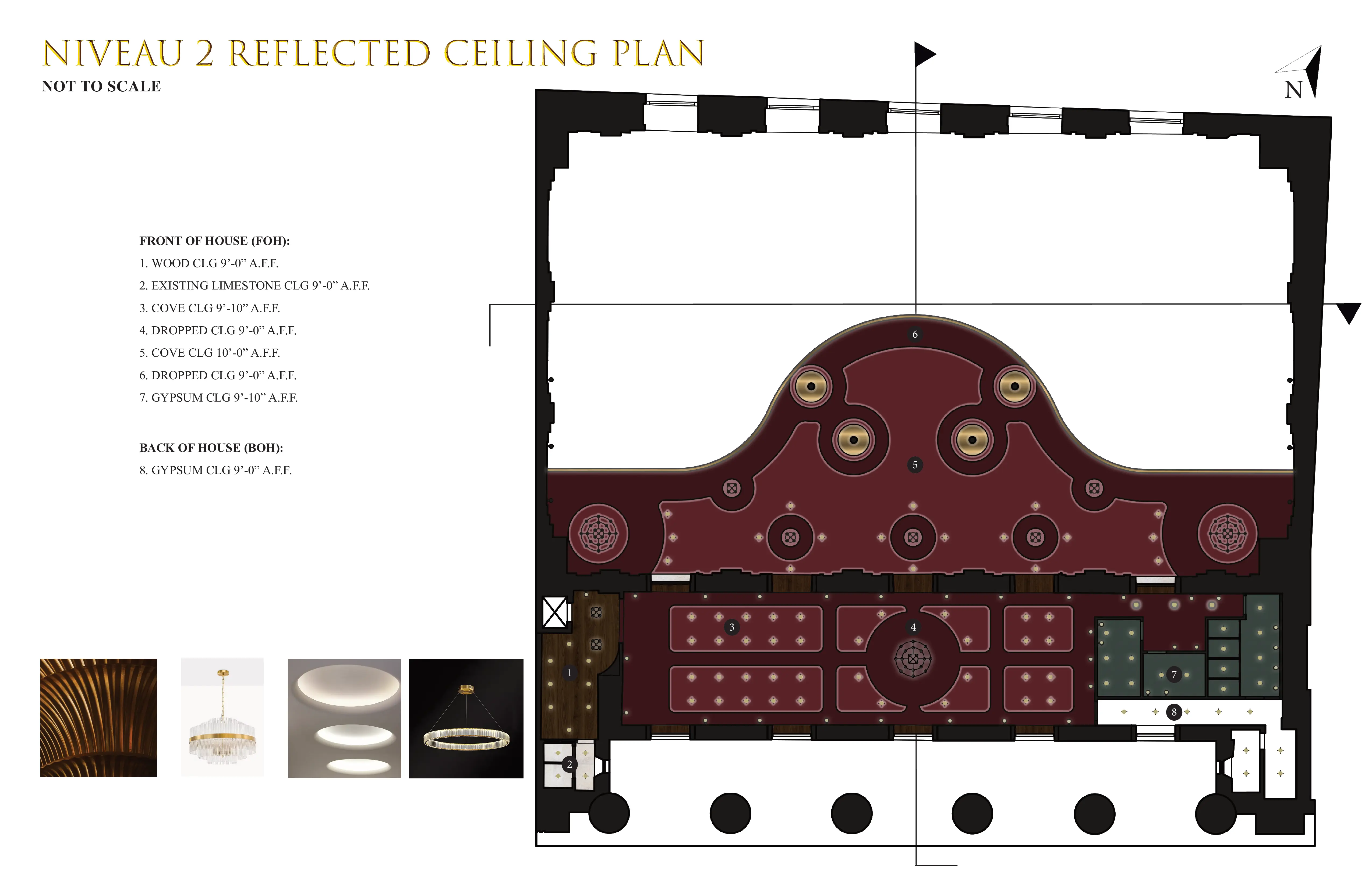 Plan de plafond réfléchi du niveau 2