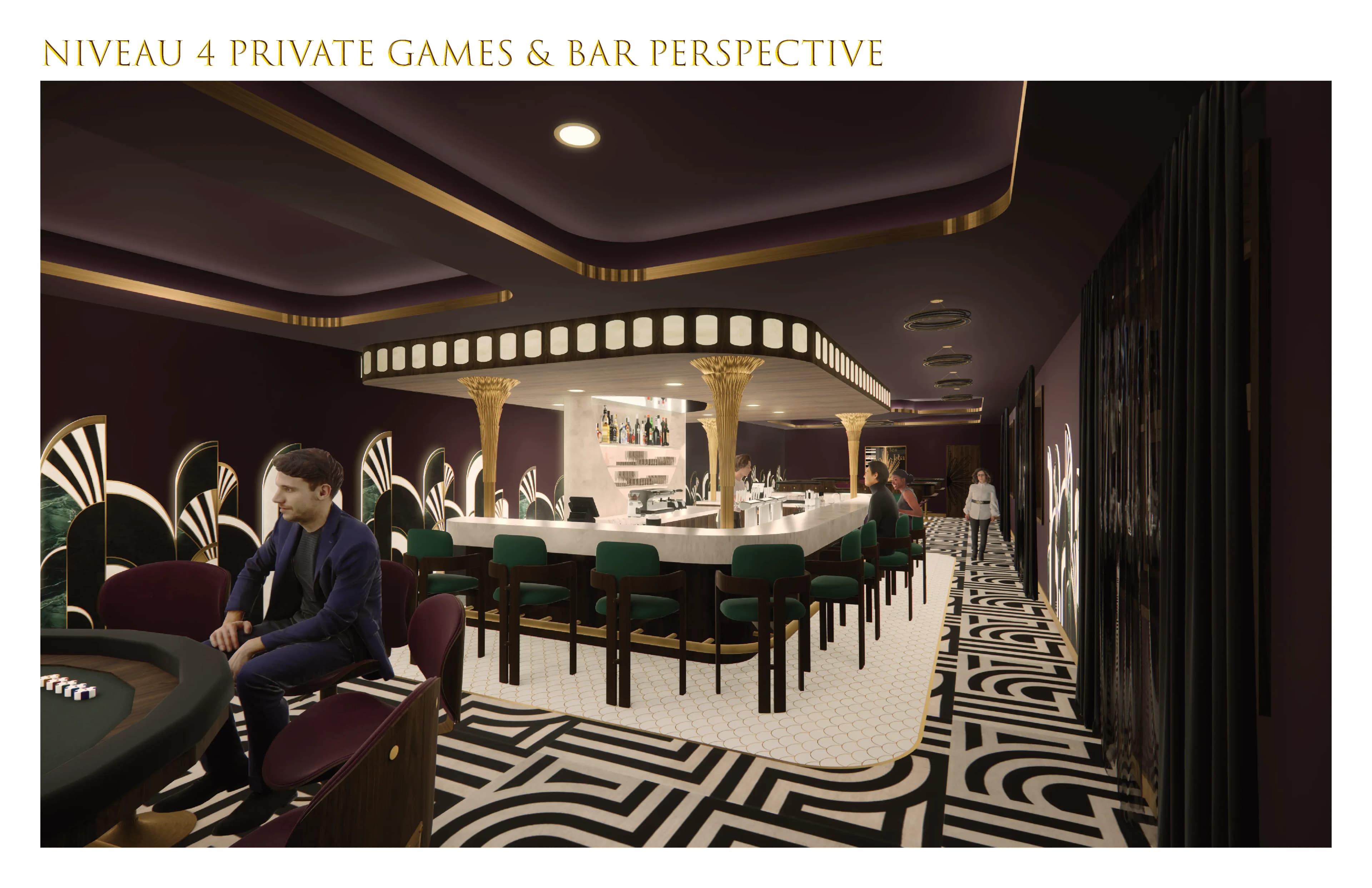 Perspective des jeux privés et bar niveau 4
